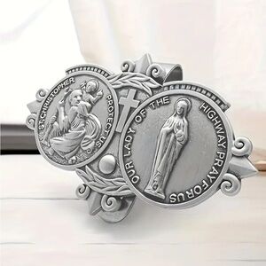 St. Christopher ,Our Lady Pray Visor Clip